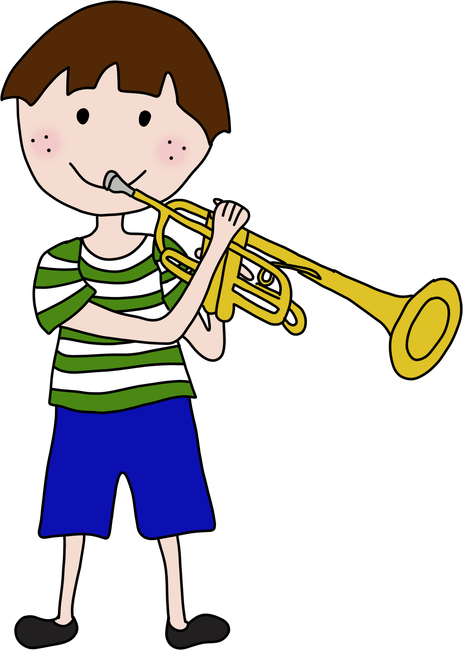 Trombitázó kisfiú