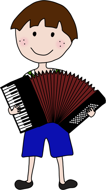 harmonikás kisfiú - barna